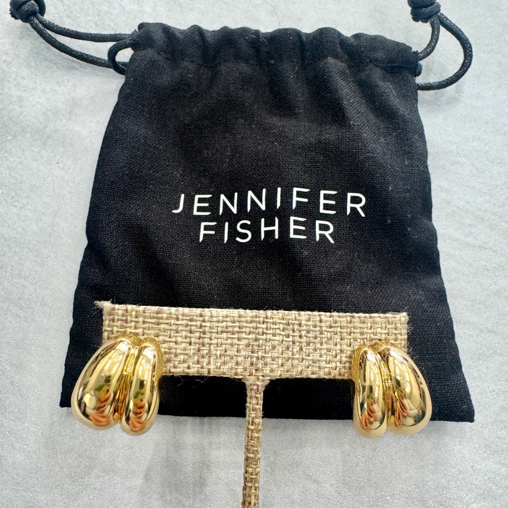 Jennifer Fisher Glossy Gold Statement Earrings 175$